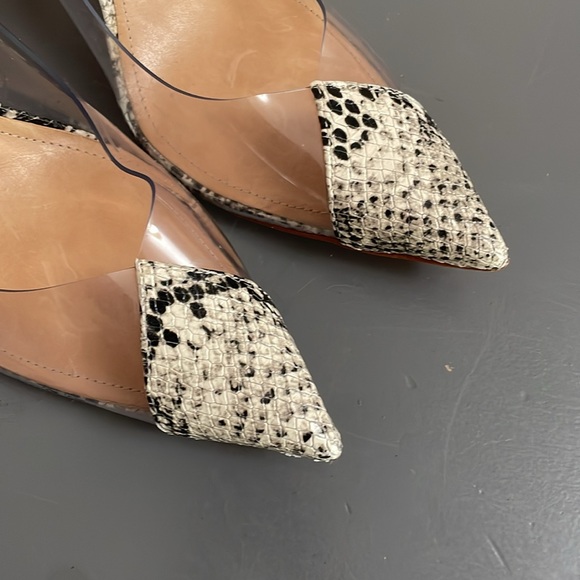 SCHUTZ Cendi Snake-Embossed Clear Pumps - Picture 3 of 9